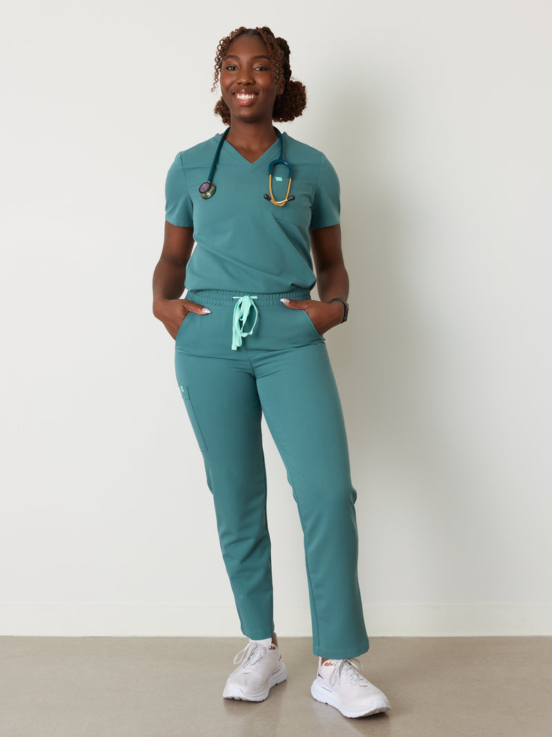 JULIETA RE-GARDE™ - LAGOON BLUE - Straight Cut Scrub Pants - SILVADUR™