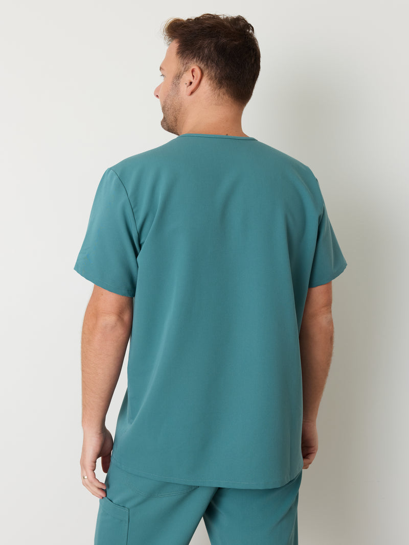 LOGAN RE-GARDE™ - AZUL LAGUNA - Blusa médica de un bolsillo para hombre - SILVADUR™