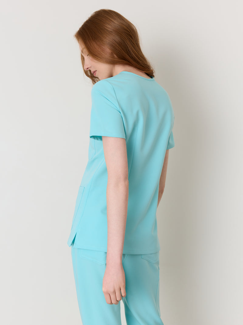 CHLOE RE-GARDE™ - OCEAN TIDE - Three Pockets Scrub Top - SILVADUR™
