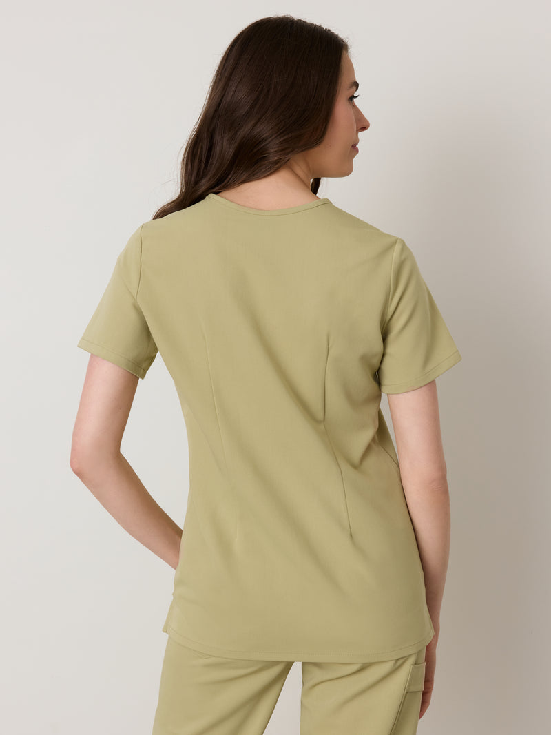 GABRIELLE RE-GARDE™ - SAGE - One Pocket Scrub Top - SILVADUR™
