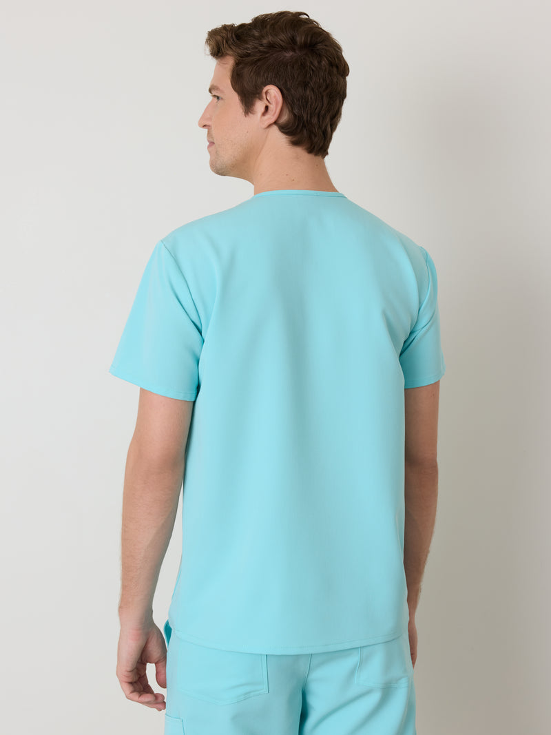 ZACK RE-GARDE™ - OCEAN TIDE - Three Pockets Men's Scrub Top - SILVADUR™