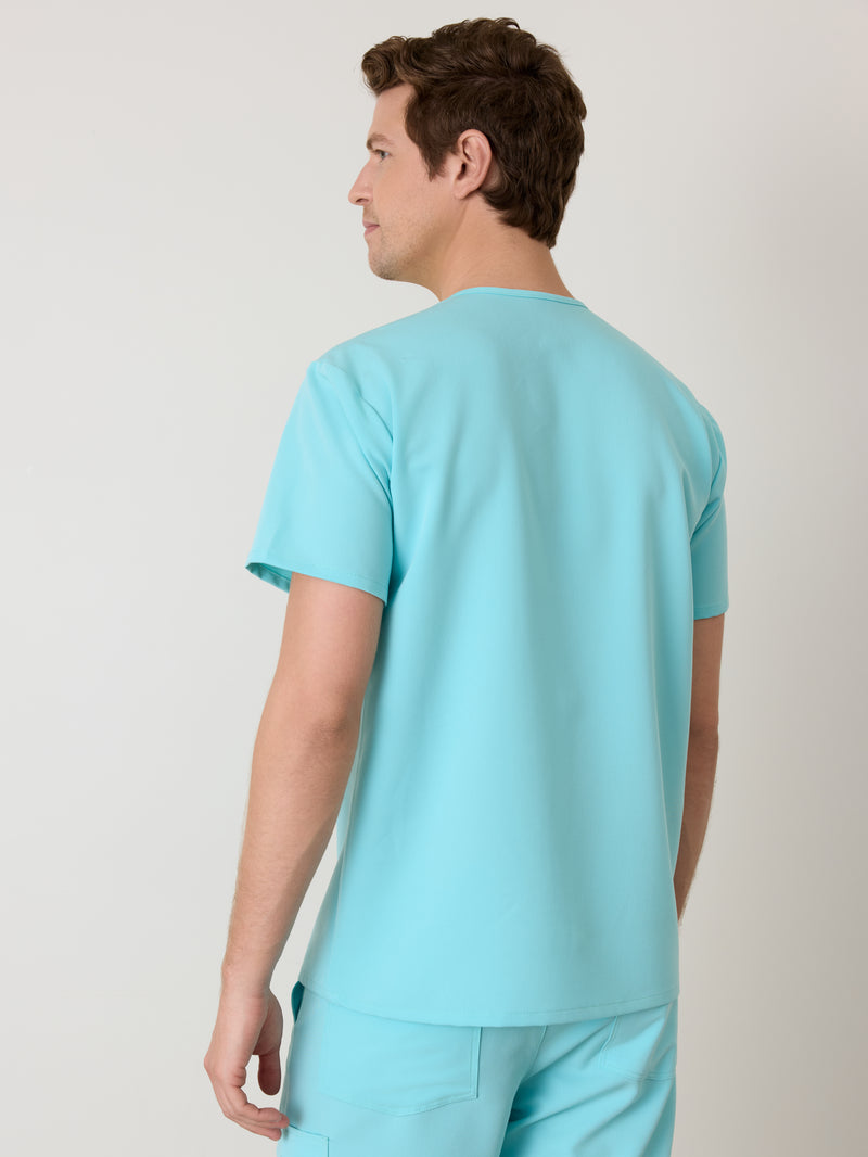 LOGAN RE-GARDE™ - OCEAN TIDE - One Pocket Men's Scrub Top - SILVADUR™