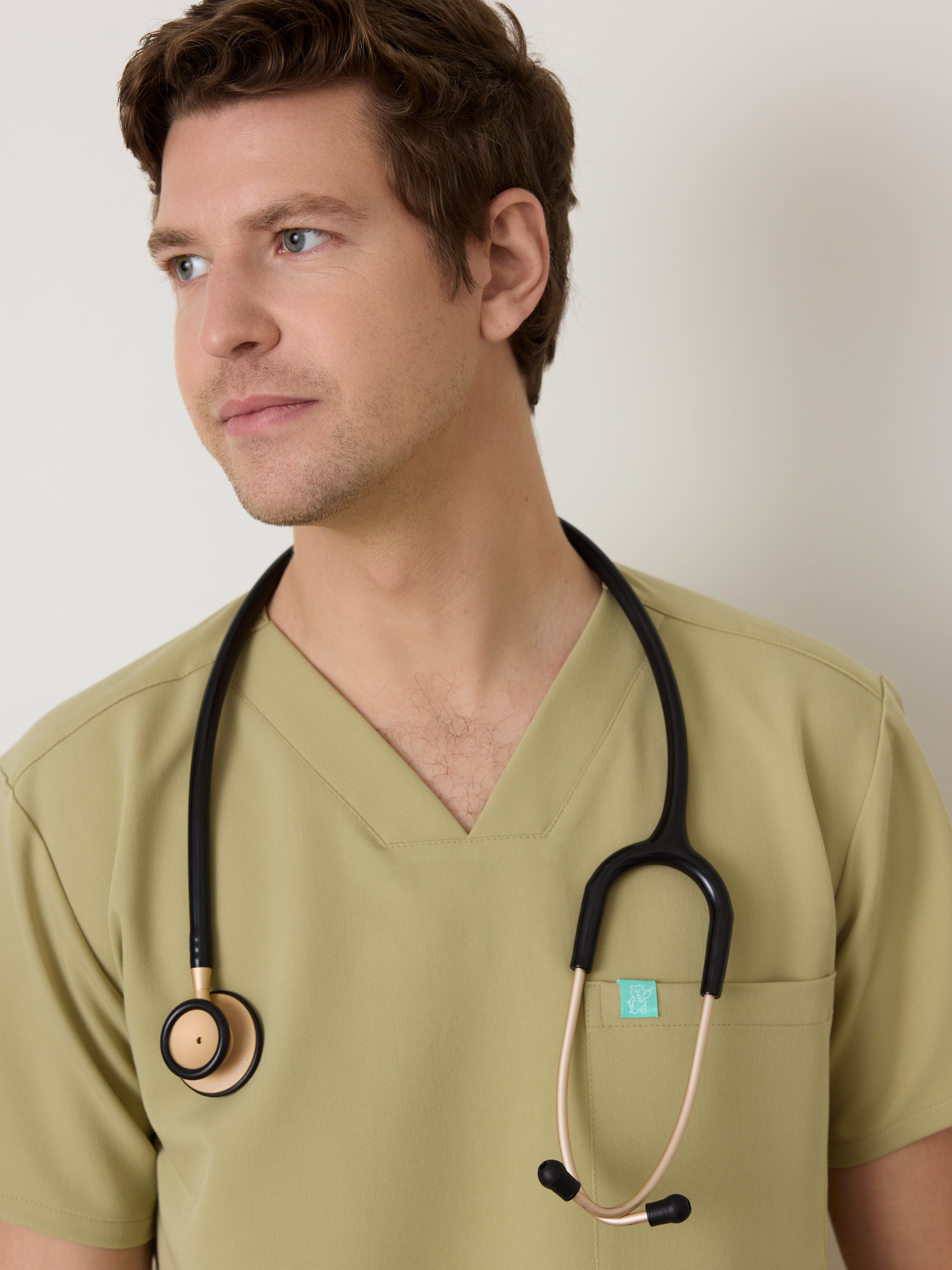 LOGAN RE-GARDE™ - SAGE - One Pocket Men's Scrub Top - SILVADUR™ - Final Sale