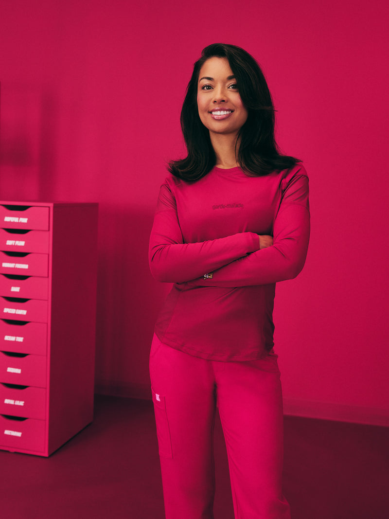 Women High-Performance Underscrub - Vibrant Fuchsia - Long Sleeves