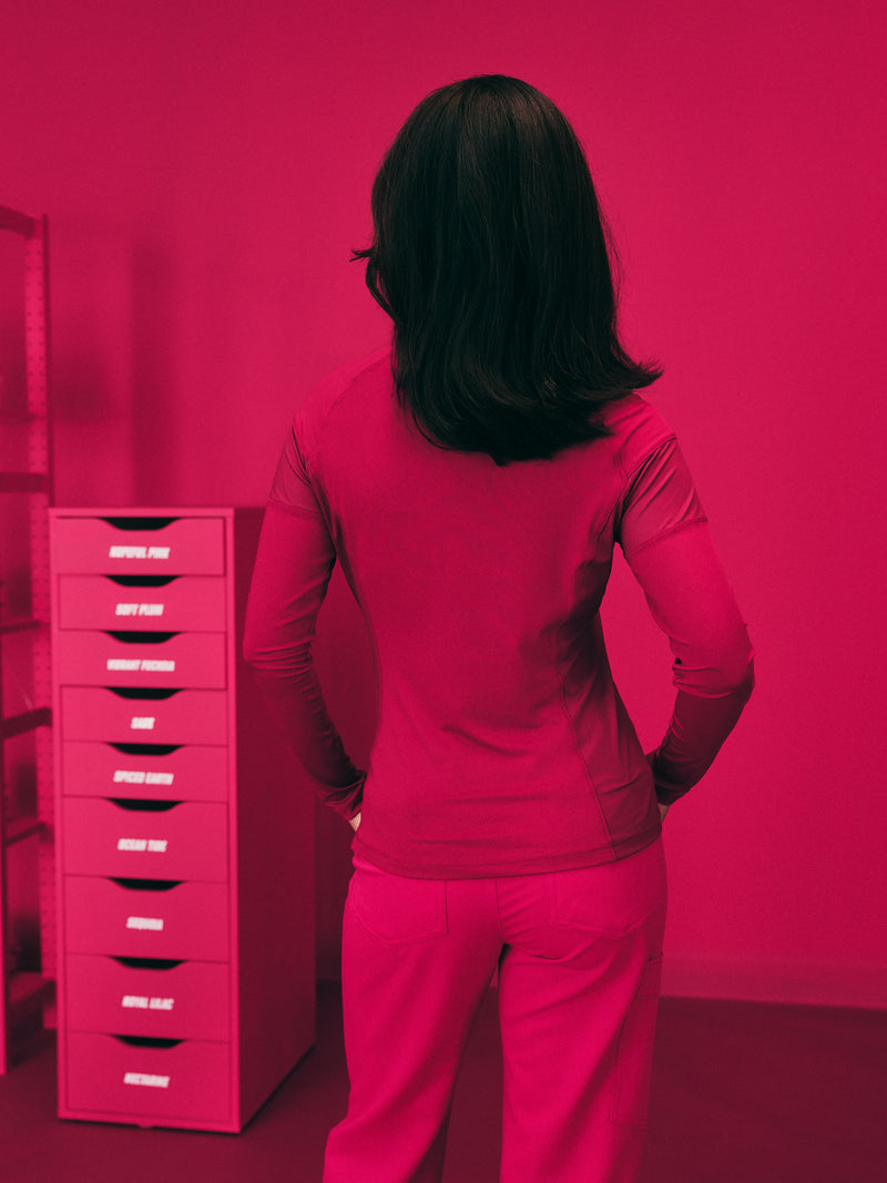 Women High-Performance Underscrub - Vibrant Fuchsia - Long Sleeves