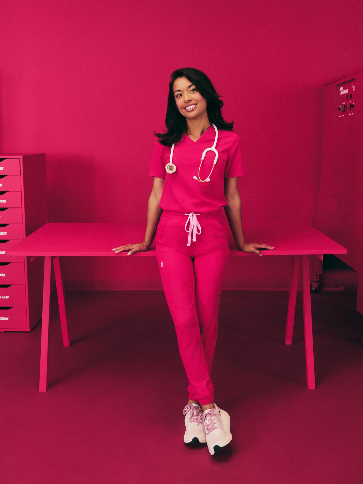 ROSIE RE-GARDE™ - VIBRANT FUCHSIA - Jogger Scrub Pants - SILVADUR™