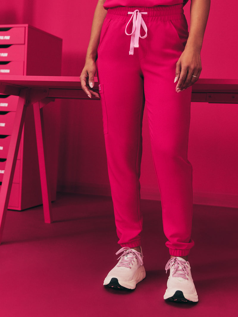 ROSIE RE-GARDE™ - VIBRANT FUCHSIA - Jogger Scrub Pants - SILVADUR™