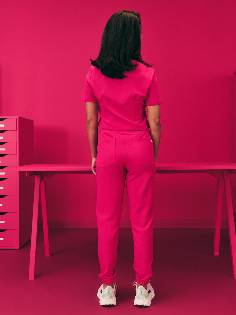 ROSIE RE-GARDE™ - VIBRANT FUCHSIA - Jogger Scrub Pants - SILVADUR™