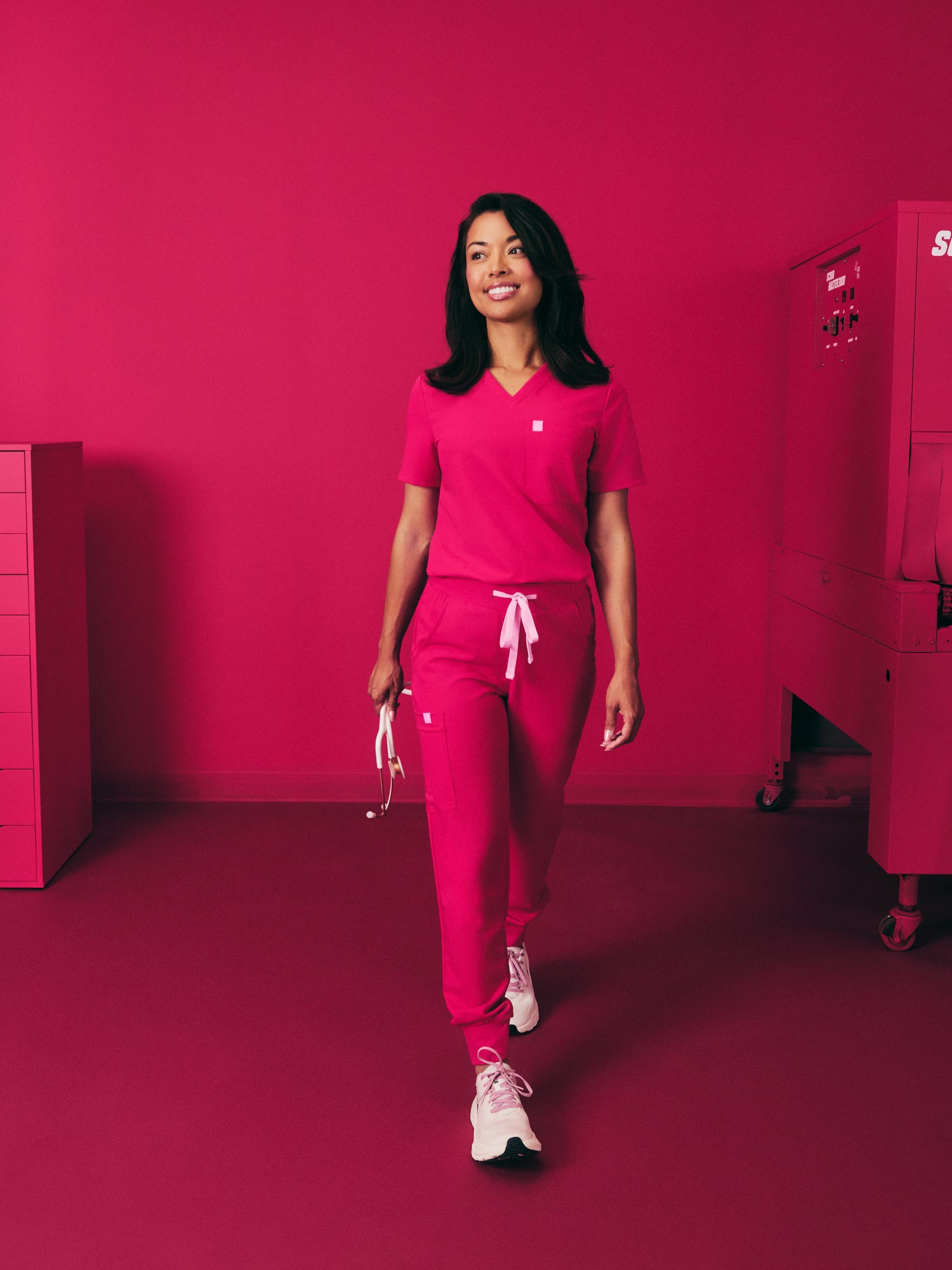 DEMI RE-GARDE™ - VIBRANT FUCHSIA - Jogger Scrub Pants - SILVADUR™