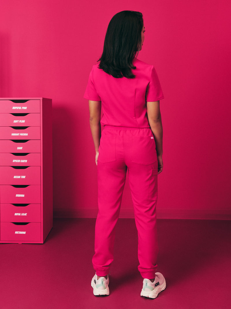 DEMI RE-GARDE™ - VIBRANT FUCHSIA - Jogger Scrub Pants - SILVADUR™