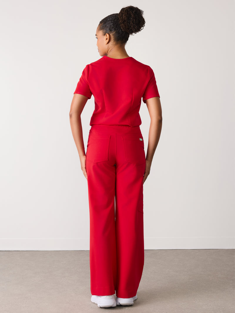 MILA RE-GARDE™ - CANDY CANE - Wide Leg Scrub Pants - SILVADUR™