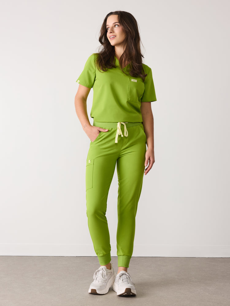 DEMI RE-GARDE™ - GRUMPY GREEN - Jogger Scrub Pants - SILVADUR™ - Final Sale