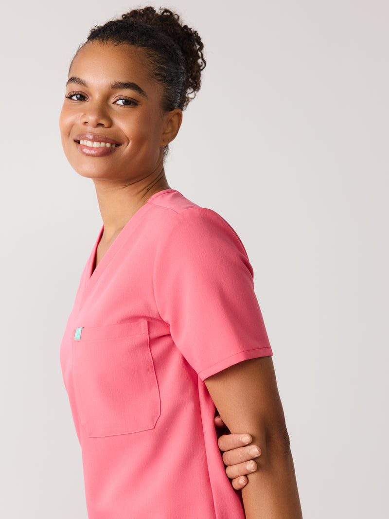 GABRIELLE RE-GARDE™ - WARM EMBER - One Pocket Scrub Top - SILVADUR™