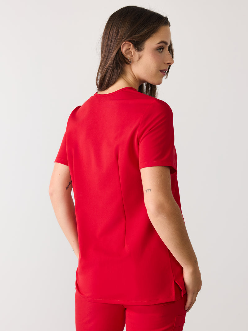 LIV RE-GARDE™ - CANDY CANE - Three Pockets Scrub Top - SILVADUR™