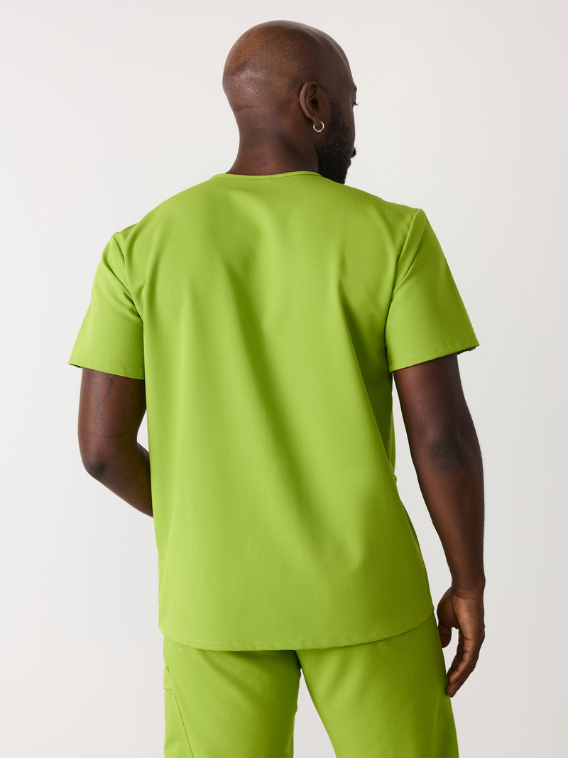 ZACK RE-GARDE™ - GRUMPY GREEN - Three Pockets Men's Scrub Top - SILVADUR™