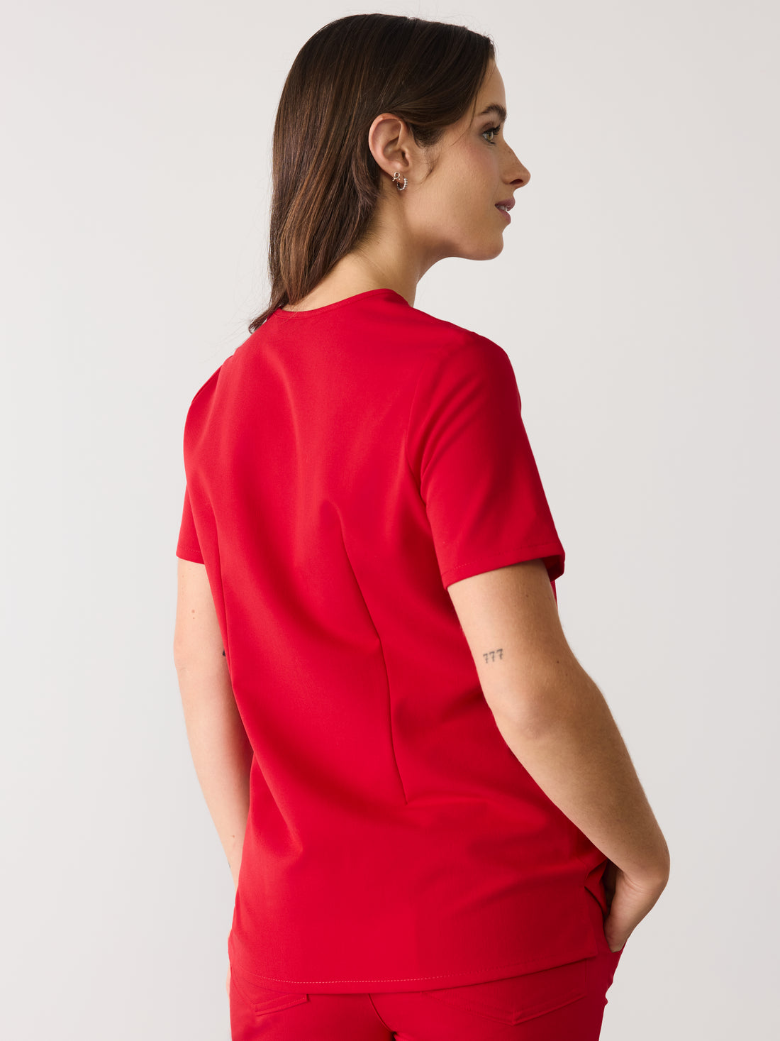 GABRIELLE RE-GARDE™ - CANDY CANE - One Pocket Scrub Top - SILVADUR™ - Final Sale