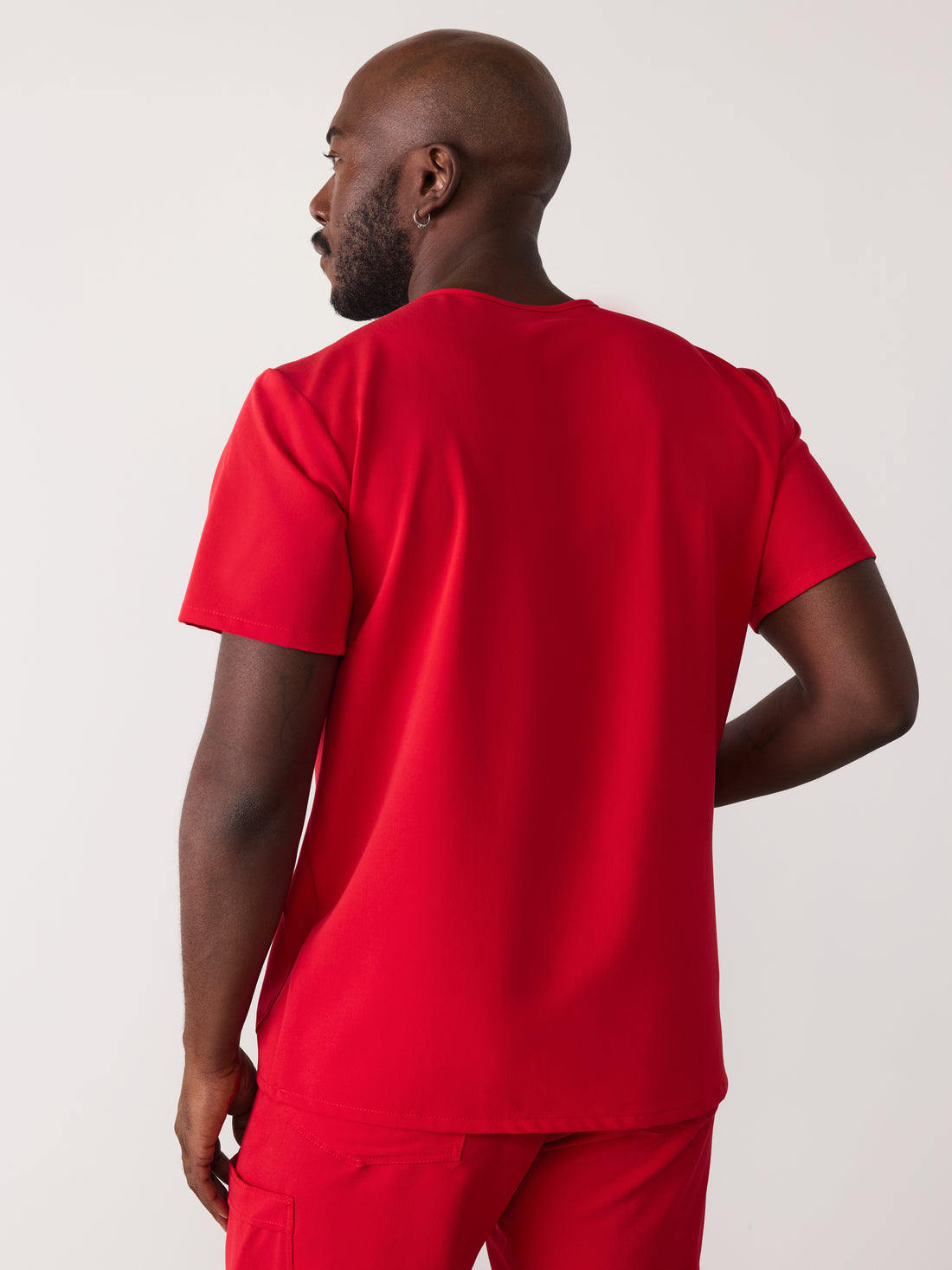 ZACK RE-GARDE™ - CANDY CANE - Three Pockets Men's Scrub Top - SILVADUR™ - Final Sale