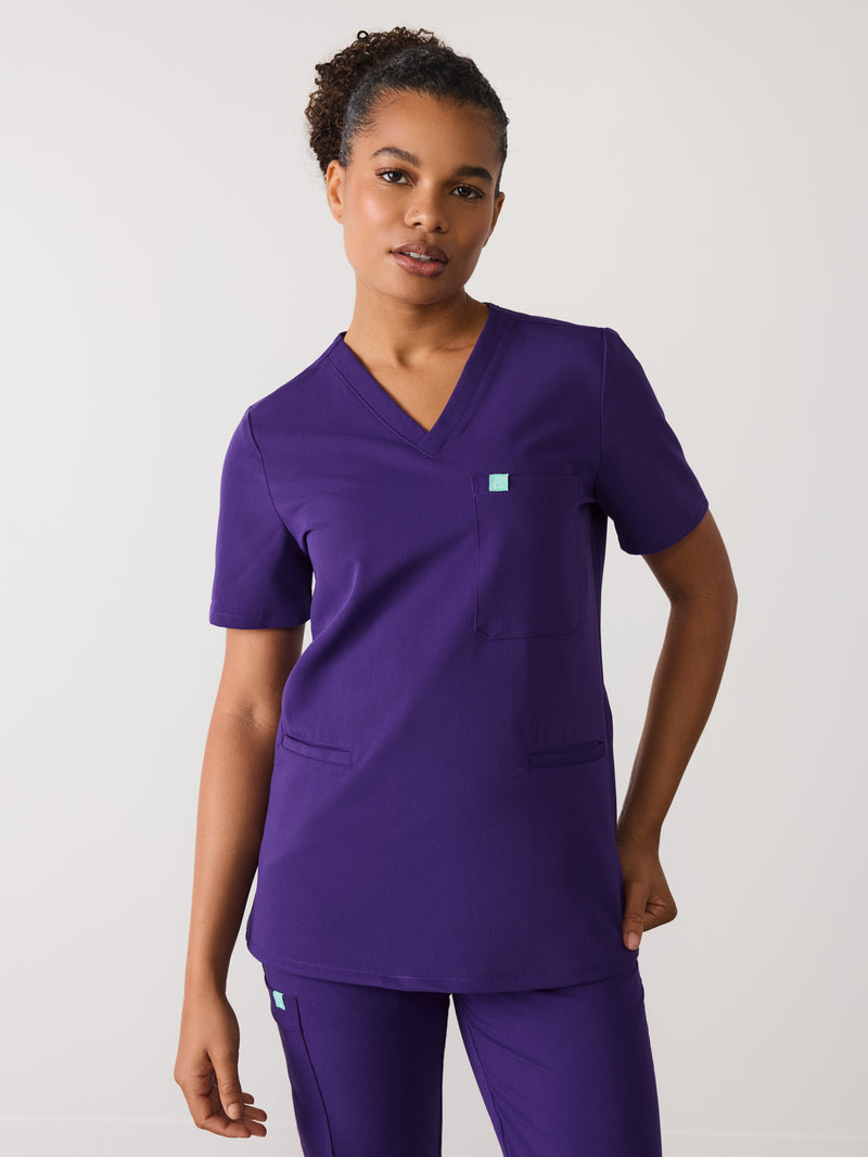 LIV RE-GARDE™ - MIDNIGHT VELVET - Three Pockets Scrub Top - SILVADUR™