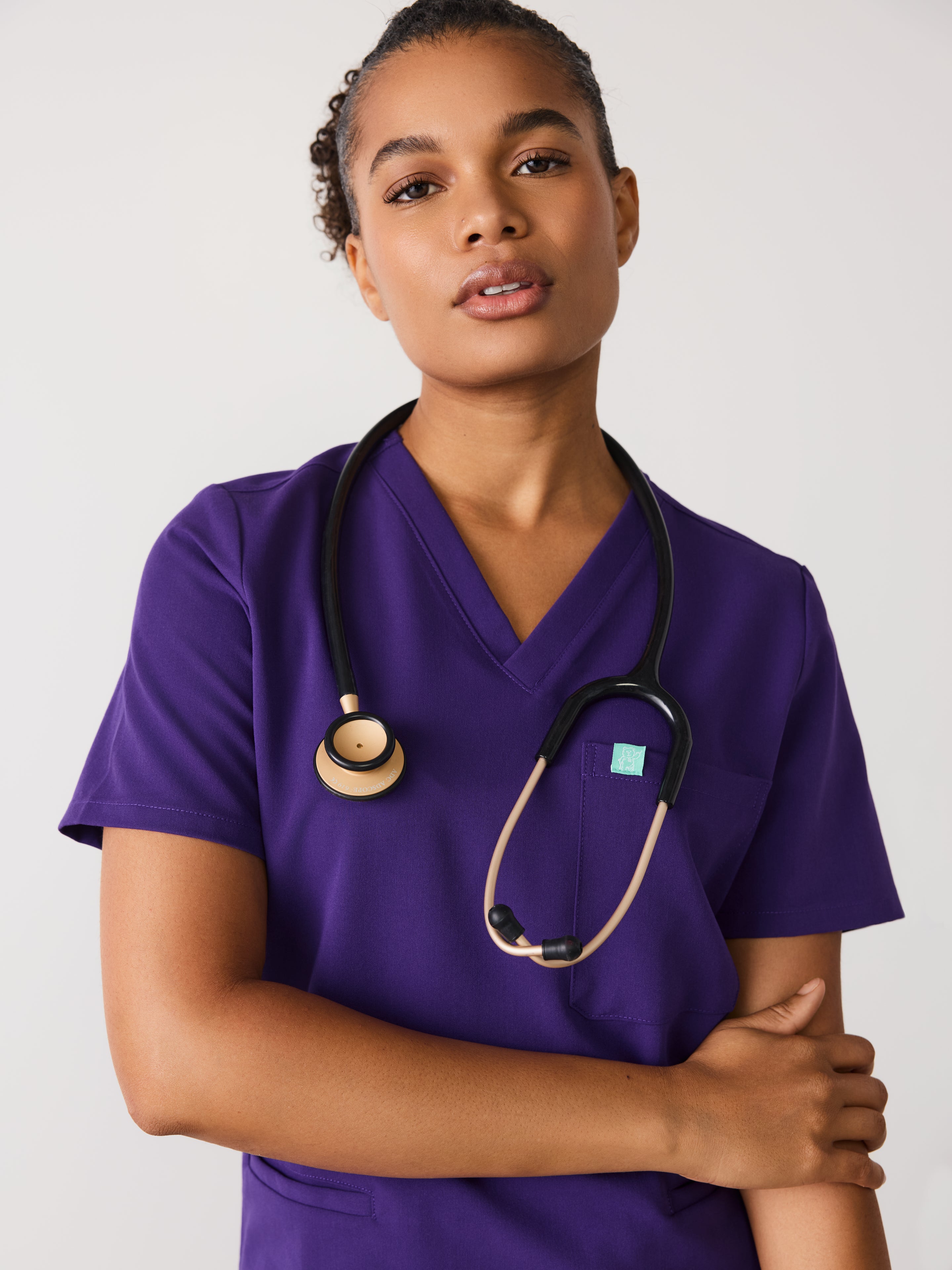 LIV RE-GARDE™ - MIDNIGHT VELVET - Three Pockets Scrub Top - SILVADUR™