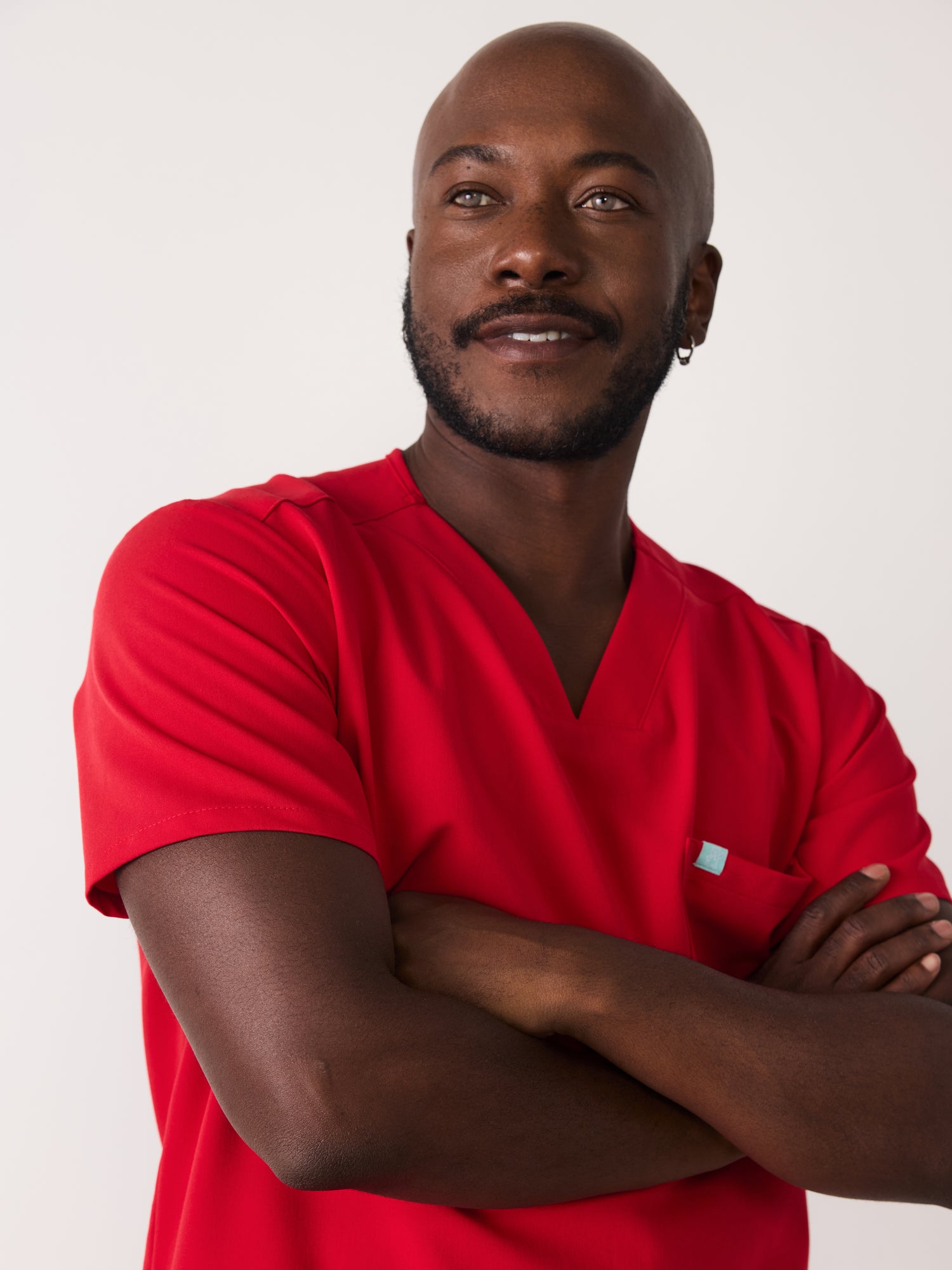 LOGAN RE-GARDE™ - CANDY CANE - One Pocket Men's Scrub Top - SILVADUR™ - Final Sale