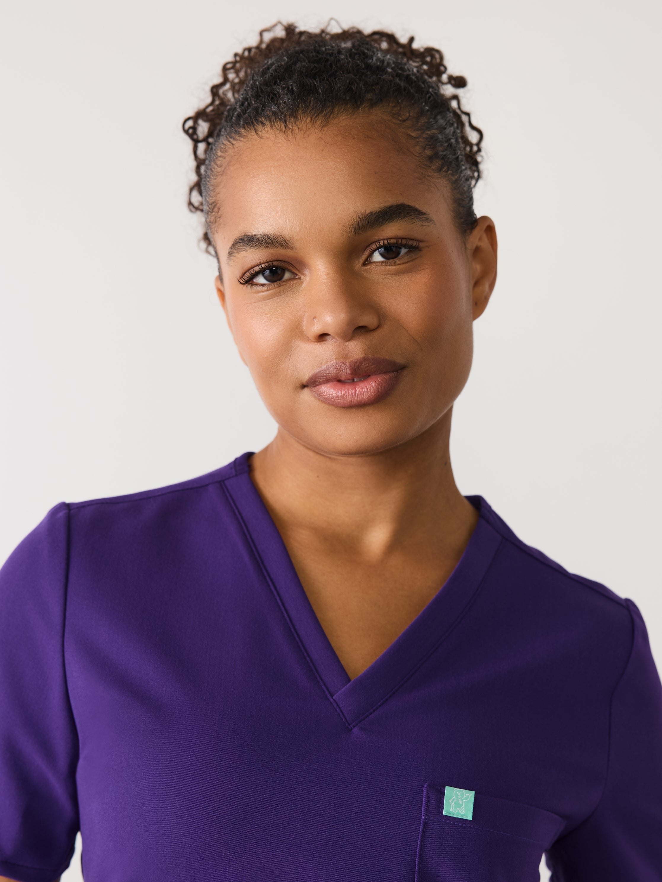GABRIELLE RE-GARDE™ - MIDNIGHT VELVET - One Pocket Scrub Top - SILVADUR™