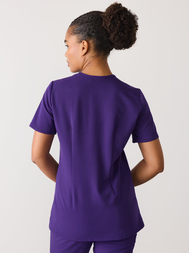 GABRIELLE RE-GARDE™ - MIDNIGHT VELVET - One Pocket Scrub Top - SILVADUR™
