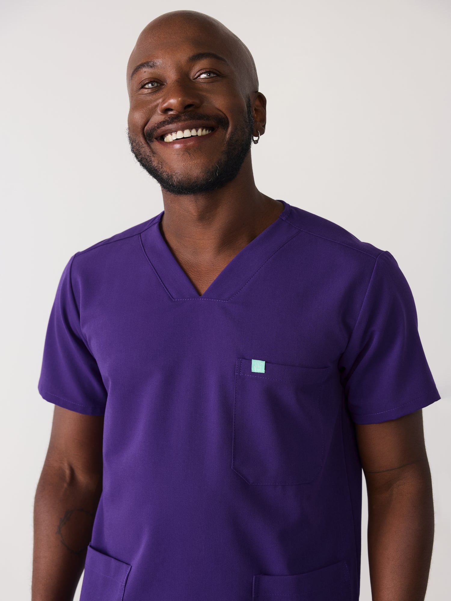 ZACK RE-GARDE™ - MIDNIGHT VELVET - Three Pockets Men's Scrub Top - SILVADUR™ - Final Sale