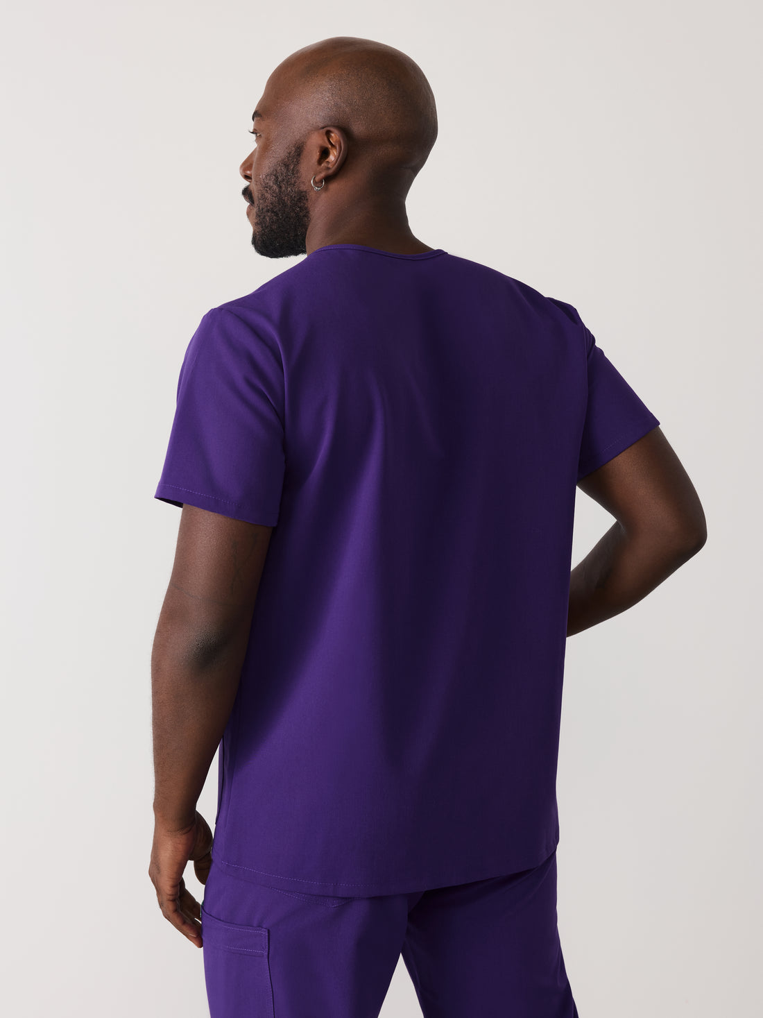 ZACK RE-GARDE™ - MIDNIGHT VELVET - Three Pockets Men's Scrub Top - SILVADUR™