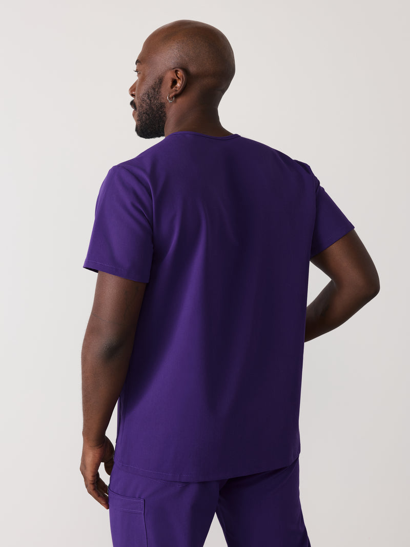 ZACK RE-GARDE™ - MIDNIGHT VELVET - Three Pockets Men's Scrub Top - SILVADUR™