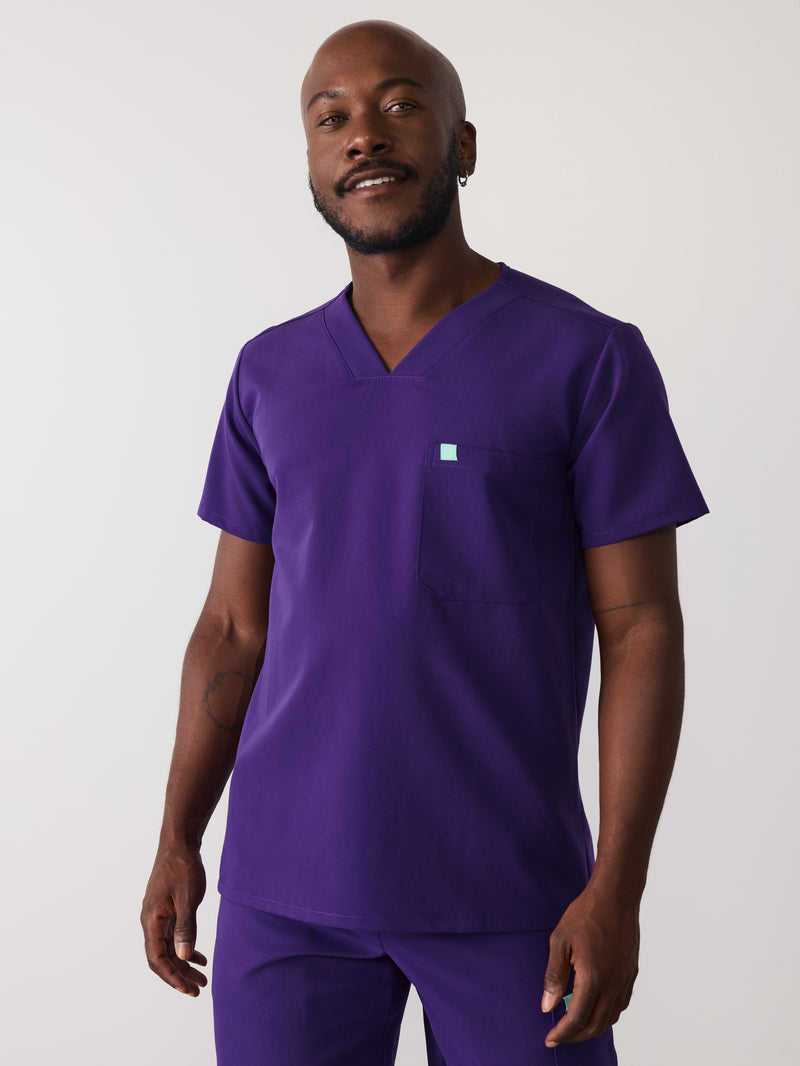 LOGAN RE-GARDE™ - MIDNIGHT VELVET - One Pocket Men's Scrub Top - SILVADUR™