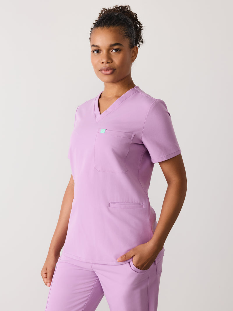 LIV RE-GARDE™ - LILAC - Three Pockets Scrub Top - SILVADUR™