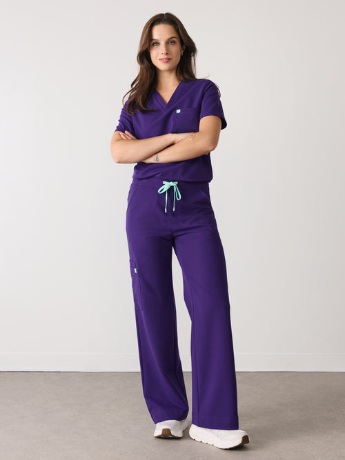 MILA RE-GARDE™ - MIDNIGHT VELVET - Wide Leg Scrub Pants - SILVADUR™