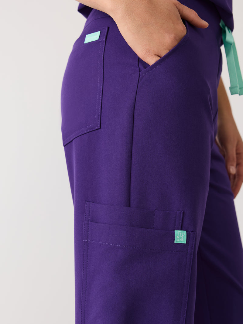 MILA RE-GARDE™ - MIDNIGHT VELVET - Wide Leg Scrub Pants - SILVADUR™