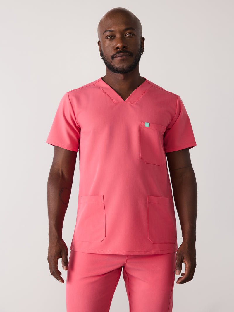 ZACK RE-GARDE™ - WARM EMBER - Three Pockets Men's Scrub Top - SILVADUR™