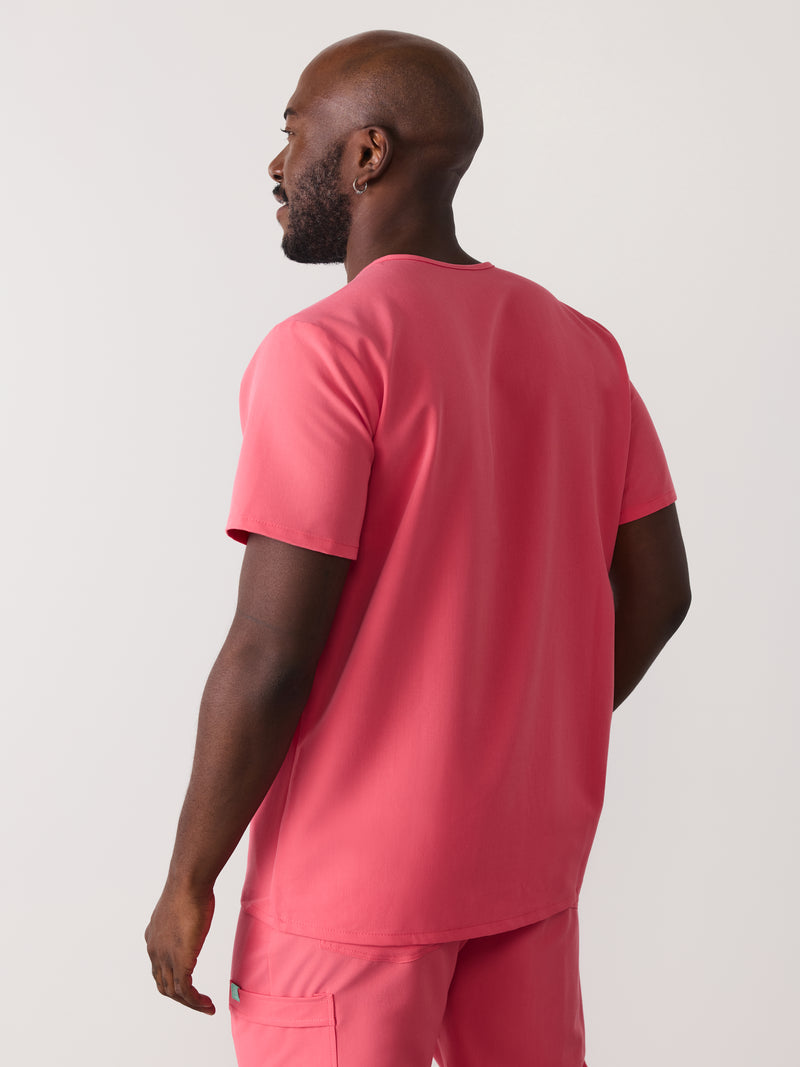 LOGAN RE-GARDE™ - WARM EMBER - One Pocket Men's Scrub Top - SILVADUR™