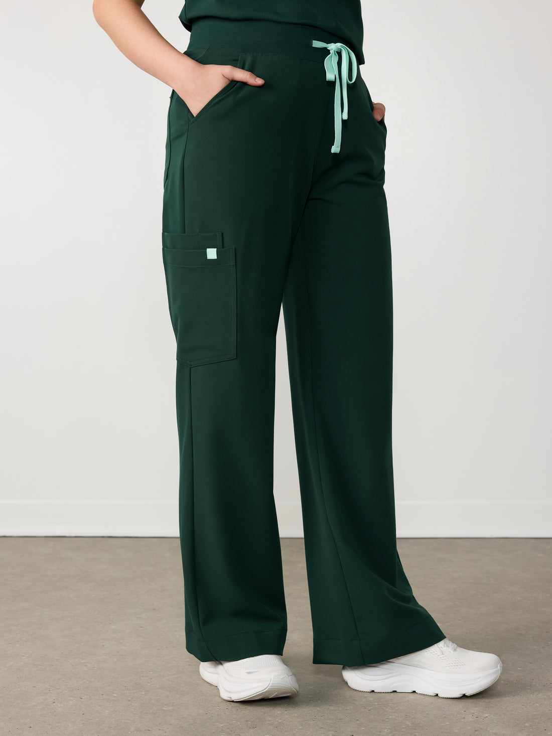 MILA RE-GARDE™ - FOREST GREEN - Wide Leg Scrub Pants - SILVADUR™