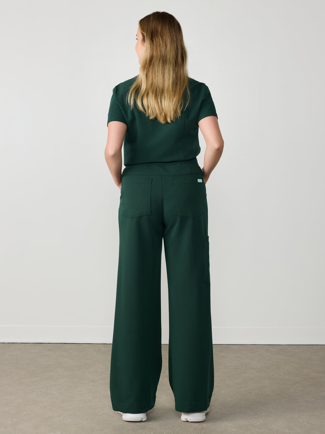 MILA RE-GARDE™ - FOREST GREEN - Wide Leg Scrub Pants - SILVADUR™
