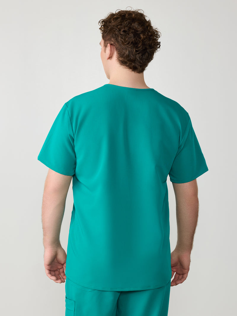 ZACK RE-GARDE™ - ARCTIC MINT - Three Pockets Men's Scrub Top - SILVADUR™