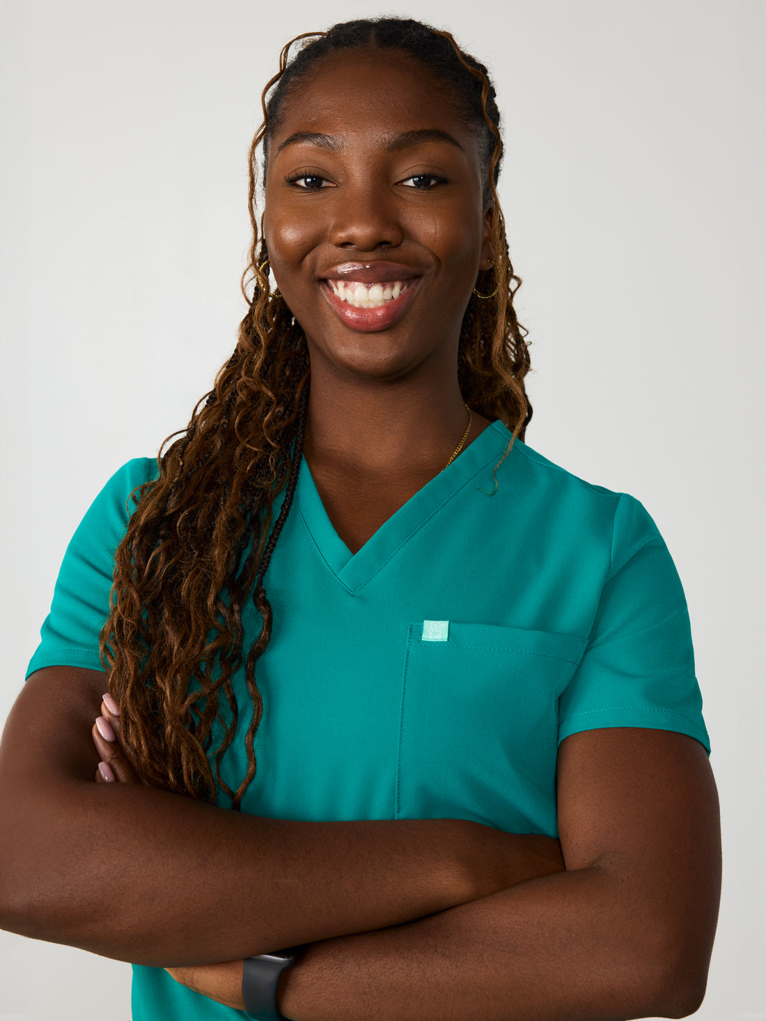 GABRIELLE RE-GARDE™ - ARCTIC MINT - One Pocket Scrub Top - SILVADUR™