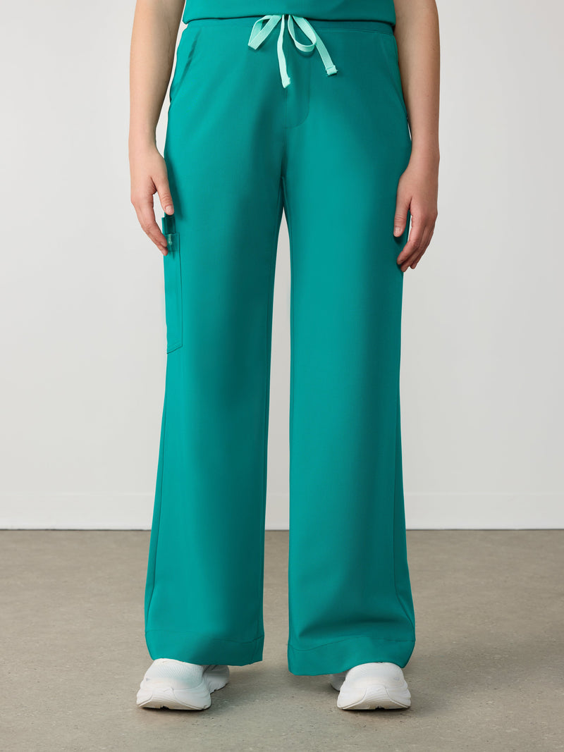 MILA RE-GARDE™ - ARCTIC MINT - Wide Leg Scrub Pants - SILVADUR™