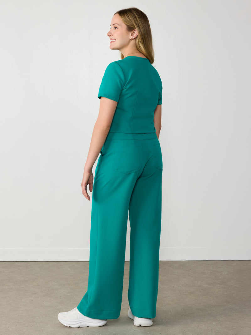 MILA RE-GARDE™ - ARCTIC MINT - Wide Leg Scrub Pants - SILVADUR™