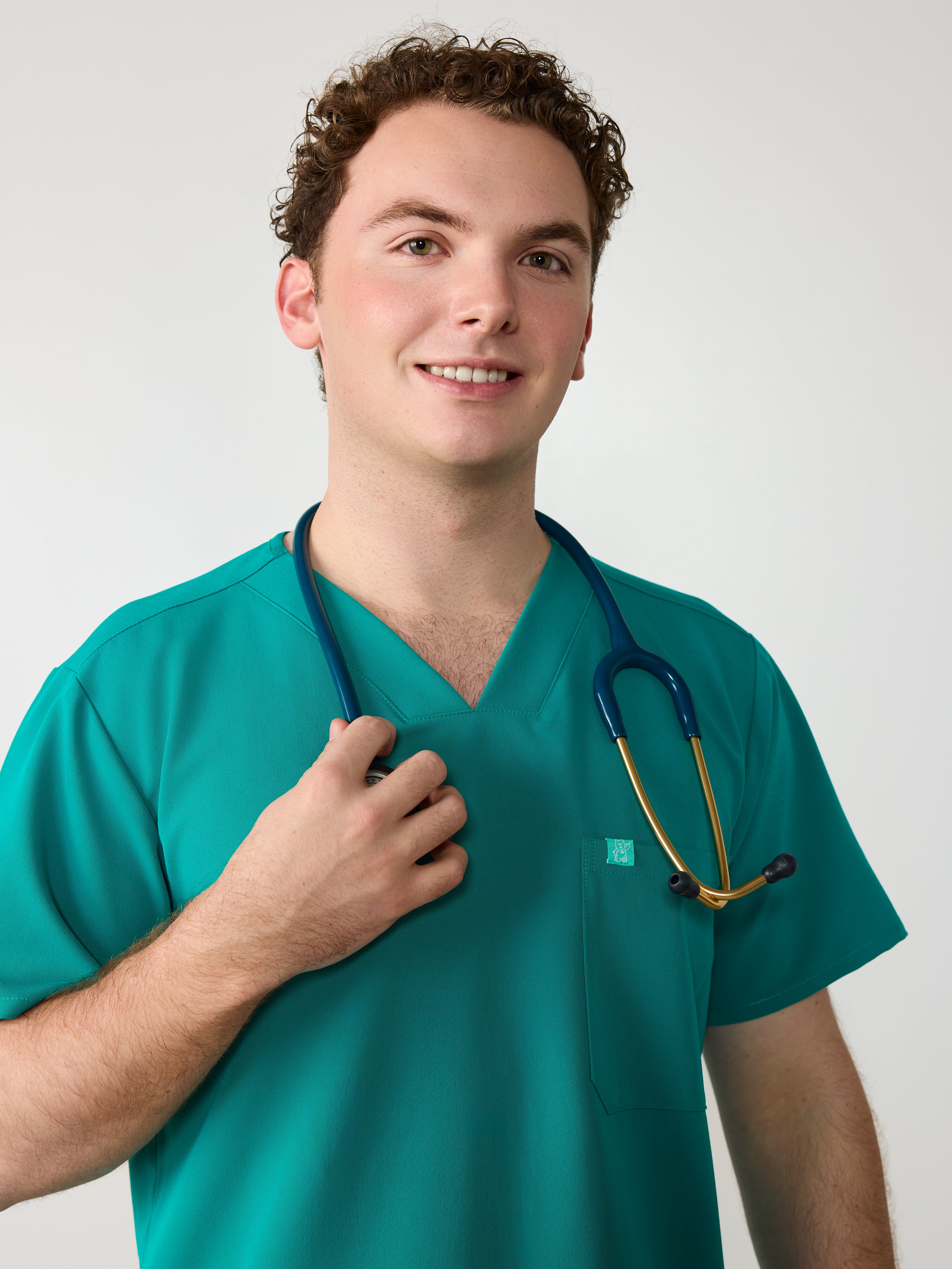 LOGAN RE-GARDE™ - ARCTIC MINT - One Pocket Men's Scrub Top - SILVADUR™