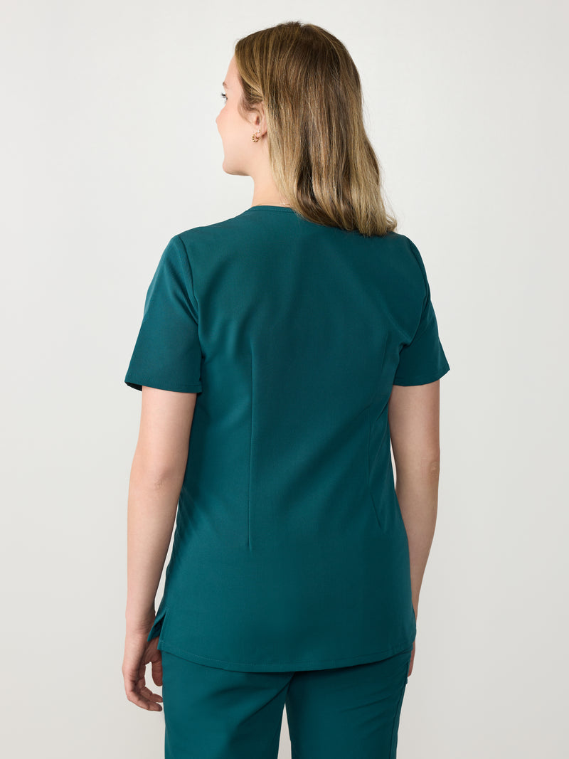 LIV RE-GARDE™ - TEAL - Three Pockets Scrub Top - SILVADUR™