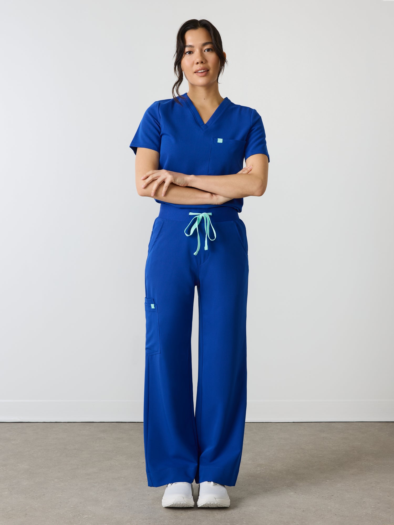 MILA RE-GARDE™ - ROYAL BLUE - Wide Leg Scrub Pants - SILVADUR™