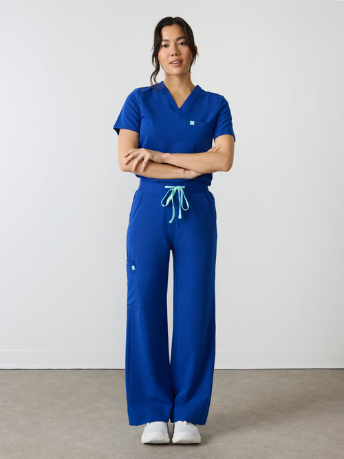 MILA RE-GARDE™ - ROYAL BLUE - Wide Leg Scrub Pants - SILVADUR™