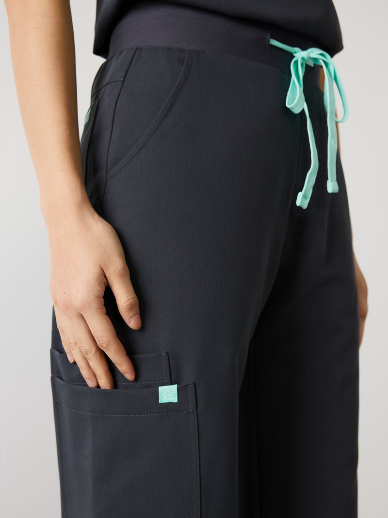 MILA RE-GARDE™ - CHARCOAL - Wide Leg Scrub Pants - SILVADUR™