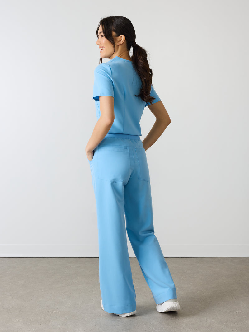 MILA RE-GARDE™ - CLASSIC BLUE - Wide Leg Scrub Pants - SILVADUR™