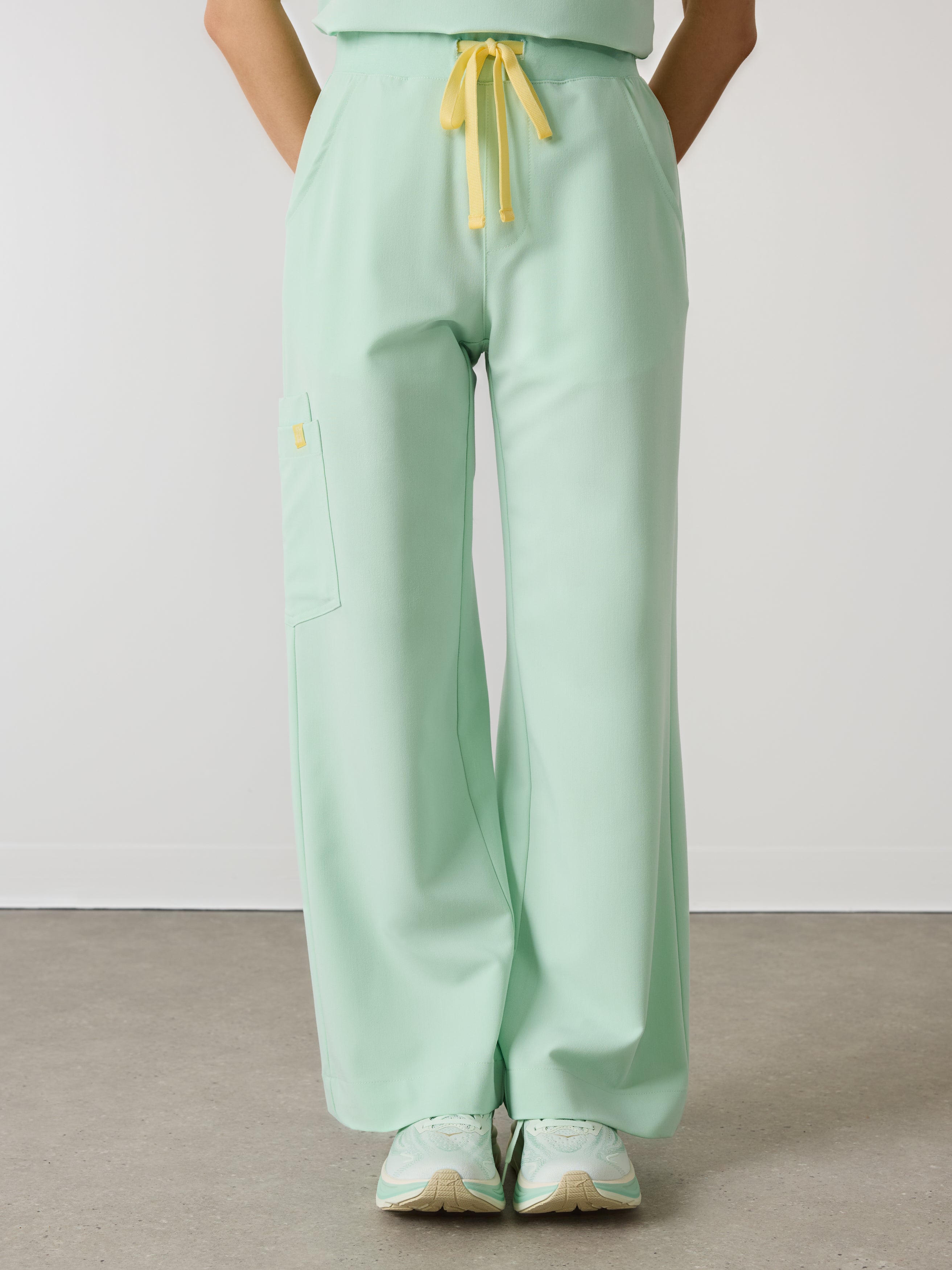 MILA RE-GARDE™ - MISTY MINT - Wide Leg Scrub Pants - SILVADUR™