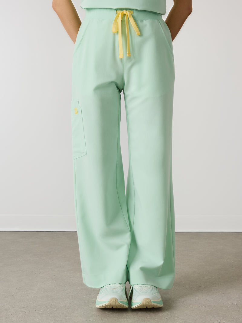 MILA RE-GARDE™ - MISTY MINT - Wide Leg Scrub Pants - SILVADUR™