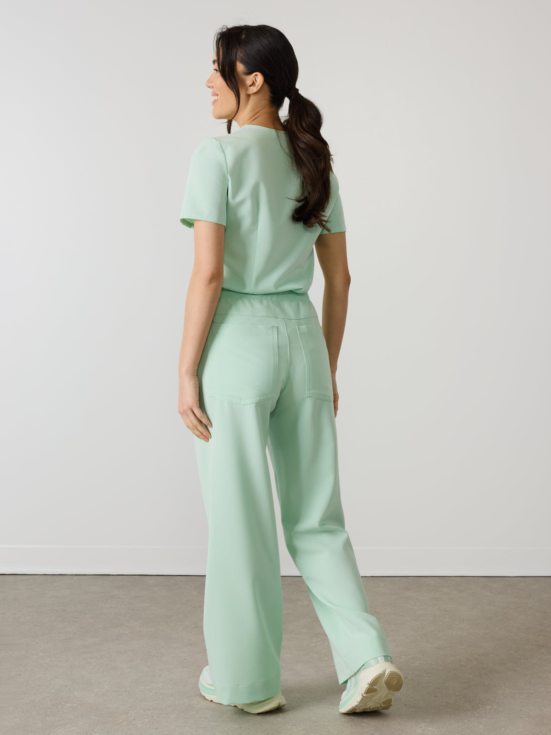 MILA RE-GARDE™ - MISTY MINT - Wide Leg Scrub Pants - SILVADUR™